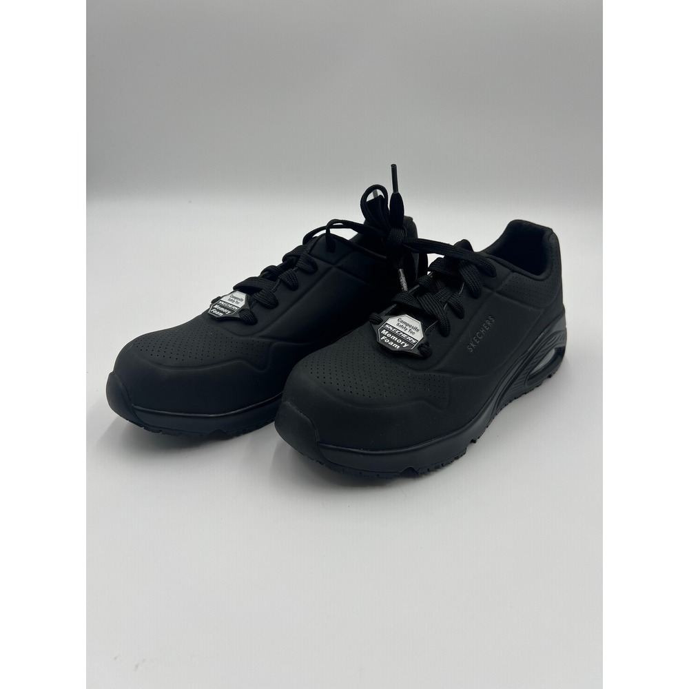 Skechers Work Uno SR Composite Safety Toe Black Shoes 108101 Womens Size 7
